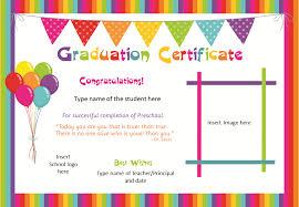 Editable Graduation Certificates For Kindergarten Preschool
