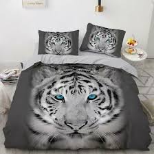 3d white tiger zhub214 bed pillowcases