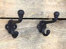 Pair Of Rustic Cast Iron Double Hooks