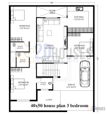 40x50 House Plans 3 Bedrooms East