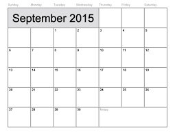Calendar September 2015 Printable Aaron The Artist