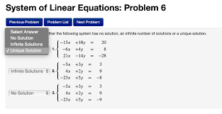 solved system of linear equations