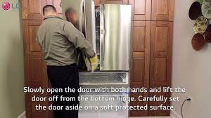 Pull the refrigerator straight out. Lg Refrigerator How To Remove Your Doors 4 Door French Door Youtube