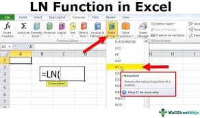 Ln In Excel Formula Graph Examples