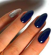 Navy blue is one of the dark hues you rarely notice. 46 Elegant Navy Blue Nails Art Designs And Ideas Blue Glitter Nails Blue Nail Art Designs Almond Acrylic Nails