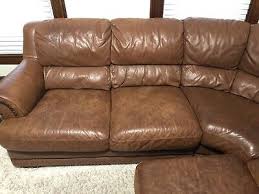 6 Piece Natuzzi Brown Leather Sectional