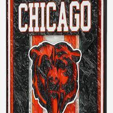 Chicago Bears Team Stripe Stain Glass