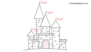 how to draw a castle drawing mentor