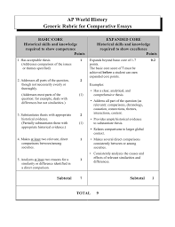 ap world history generic rubric for comparative essays ap world history generic rubric for comparative essays basic core historical skills and knowledge required to show competence points 1