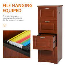 The various types of wooden file cabinet with different features. Tall Wooden 4 Drawer Vertical File Cabinet With Enclosed Storage And Key File Hangers And Lock Dark Coffee Office Products Cabinets Racks Shelves Fcteutonia05 De