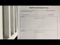 Solving Equations Involving Like Terms