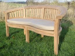 Teak 3 Seater Curved Garden Bench 166cm