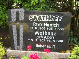 Grab von Feye Hinrich Saathoff (23.04.1905-25.07.1979), Friedhof ... - wx154