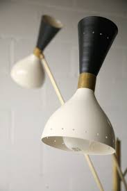 Large 1950s Italian Floor Lamp Cream