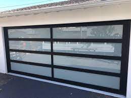 modern glass garage doors at factory