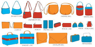 types of bags coloring set of stylish