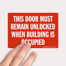 Showing that no genuine issues of material fact remain in dispute, . Smartsign 3 5 X 5 Inch This Door Must Remain Unlocked When Building Is Occupied Label 3 Mil Laminated Adhesive Polyester Red And White Industrial Warning Signs Amazon Com Industrial Scientific