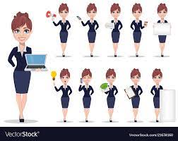businesswoman cartoon character set