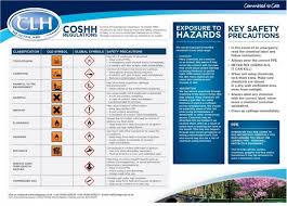 Clh Laminated A3 Wall Poster Chart For Coshh Regulations