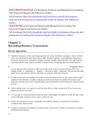 Solutions Manual For Horngrens Financial And Managerial