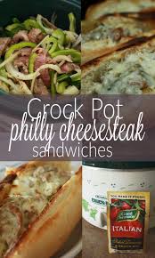 Place the first 7 ingredients into your crock pot, turn to low heat, and cook for 8 hours. Cozy Crock Pot Philly Cheese Steaks