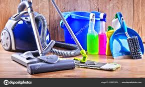 chemical cleaning supplies stock photo