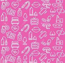 Intim Or Sex Shop Background On Pink Vector Illustration