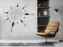 Vintage Compass Rose Wall Decal For