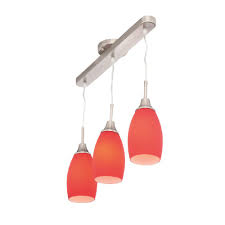 Beldi Peak Collection 3 Light Red And Nickel Pendant 1932 P3 Red The Home Depot