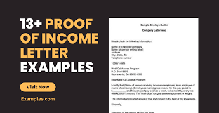 proof of income letter 13 exles