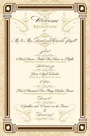Menu Wedding Menu For Old Hollywood Theme Great Gatsby Old Hollywood Collection For Wedding Receptions And Bridal Luncheons 10 Menus Menu