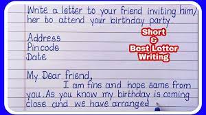 letter writing in english write a