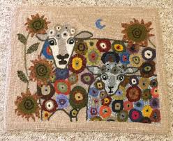 rug hooking craft paper pattern sheep