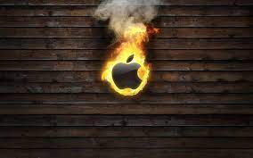 Fire Flame Wood Background Apple