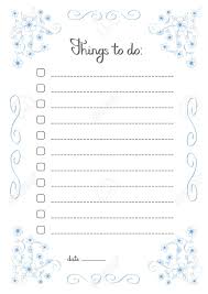Hand Writing Things To Do List In A Blue Flower Frame Check