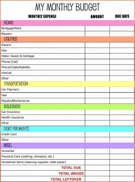 Free Household Budget Worksheet Monthly Budget Planner