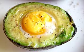 baked egg in avocado