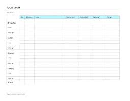 Food Tracker Spreadsheet Food Diary Template Free Diet Tracker Excel
