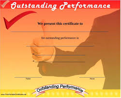 Award Performance Certificates Templates Outstanding Certificate