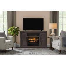 Home Decorators Collection Caufield 54 In Freestanding Electric Fireplace Tv Stand In Honey Ash