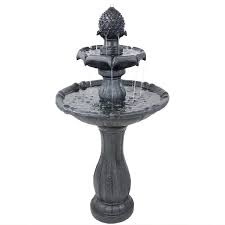 Black Pineapple Solar Tiered Fountain