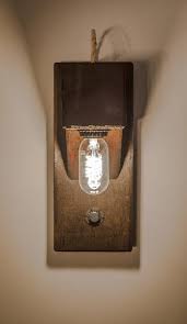 Rustic Wood Beam Wall Sconce With