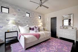 Light Gray And Purple Girl Bedroom