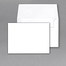 80 Lb White Heavy Blank Note Cards And Envelopes Size A7 5 X 7 50 Per Pack This Is Not A Fold Over Card