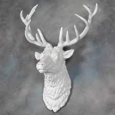 white stag head large deer antlers wall