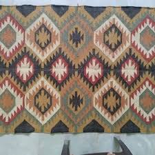 rectangular brown wool jute kilim rugs