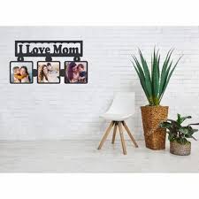 black i love mom wooden photo frame