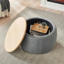 Round Gray Mdf Top Coffee Table
