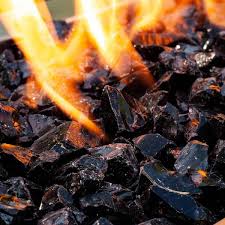 Onyx Black Crushed Fire Glass
