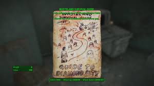 It acts a walkthrough for the game. Wasteland Survival Guide Guide To Diamond City Fallout 4 Wiki Guide Ign